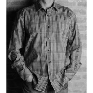 Zagiri The Searchers Jacquard Blue Plaid Shirt